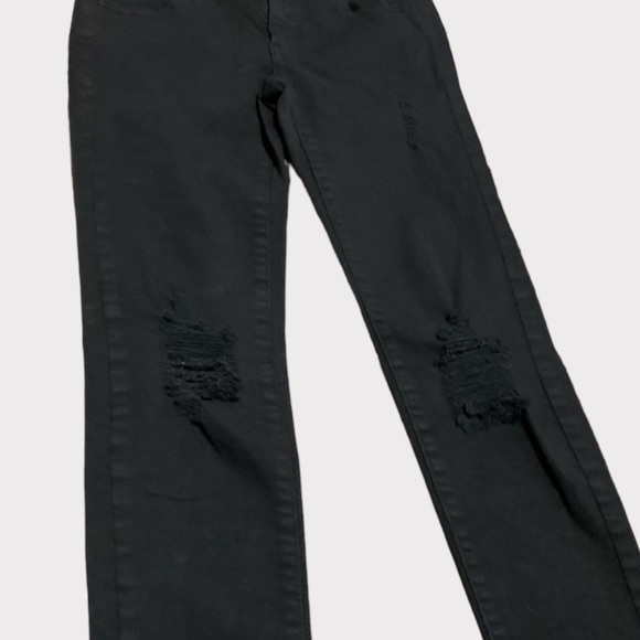 American Eagle Skinny Distressed Black Jeggings Size Zero 0 - Picture 7 of 16